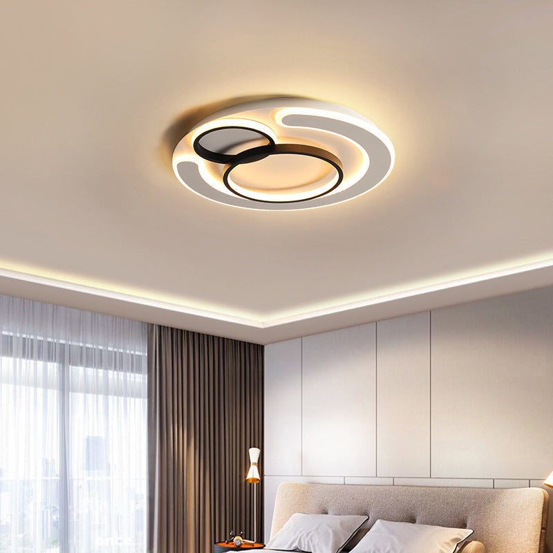 Thin Ring LED Flush Ceiling Light Simplicity Acrylic 3 Heads Flush Light in Integrated LED