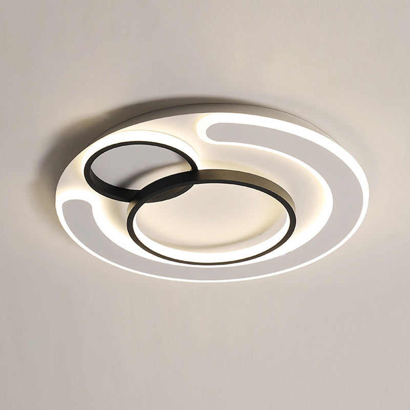 Plafonnier LED à anneau fin Simplicité Acrylique 3 têtes Plafonnier en LED intégrée