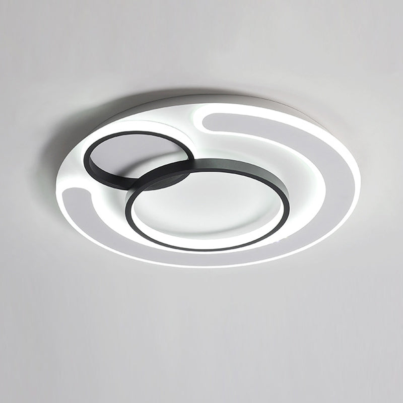 Plafonnier LED à anneau fin Simplicité Acrylique 3 têtes Plafonnier en LED intégrée