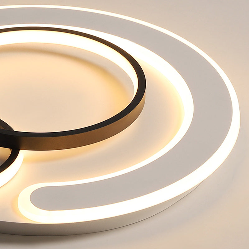 Plafonnier LED à anneau fin Simplicité Acrylique 3 têtes Plafonnier en LED intégrée