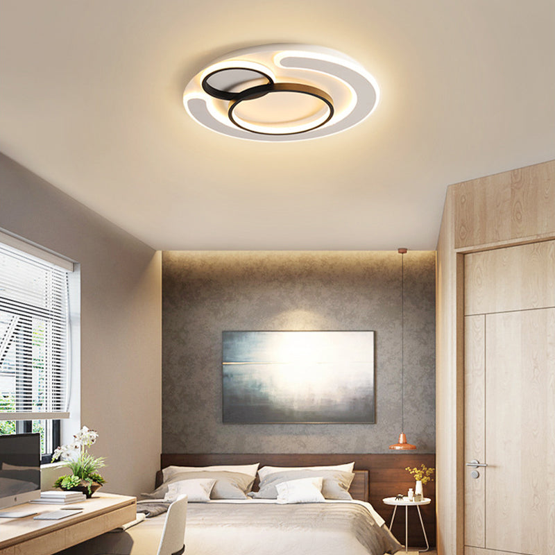 Plafonnier LED à anneau fin Simplicité Acrylique 3 têtes Plafonnier en LED intégrée