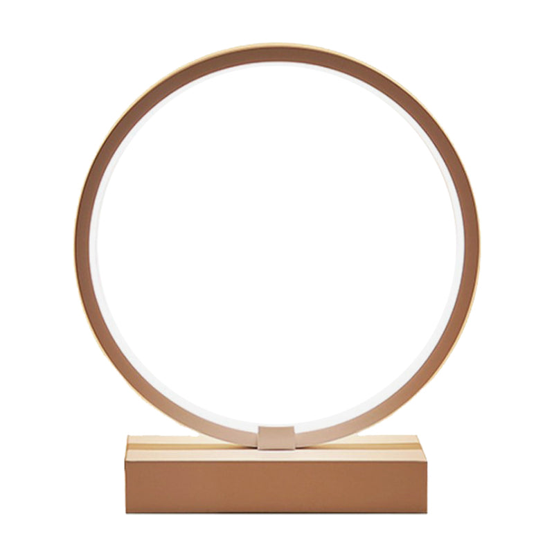 Lámpara de tarea LED contemporánea Lámpara de mesa redonda blanca/negra con tono acrílico, luz cálida/blanca
