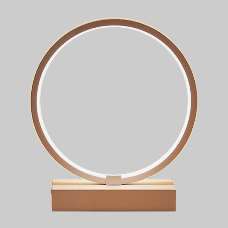 Lámpara de tarea LED contemporánea Lámpara de mesa redonda blanca/negra con tono acrílico, luz cálida/blanca