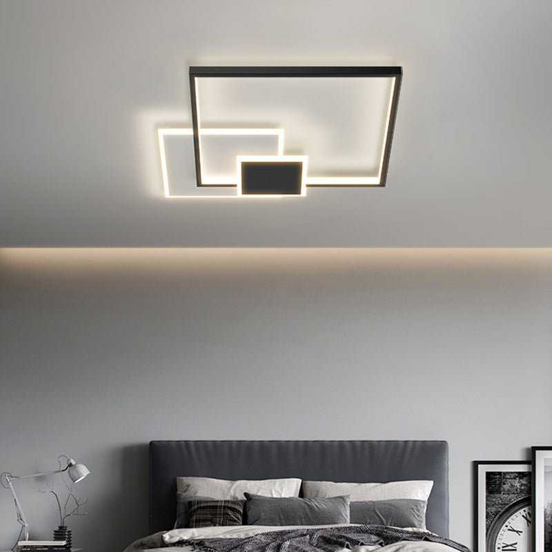 Creative Ceiling Mount Light Fixture with White Acrylic Shade for Living Room