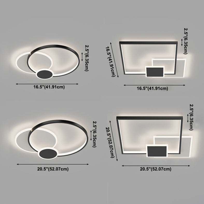 Creative Ceiling Mount Light Fixture with White Acrylic Shade for Living Room