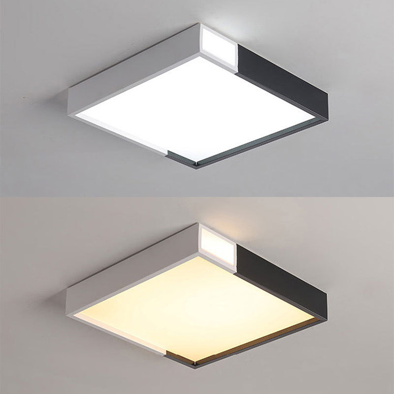 Lámpara de techo rectangular moderna con pantalla acrílica para sala de estar