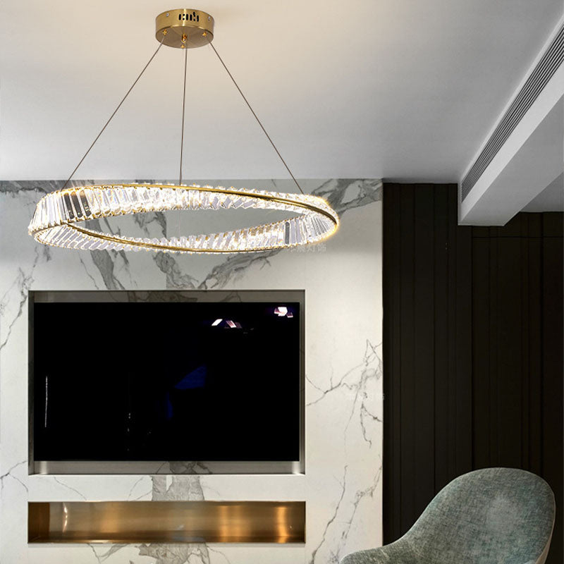 Multi-Tier Chandelier Light Fixture Modern Simplicity Crystal Pendant Lighting for Restaurant