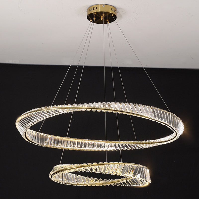 Multi-Tier Chandelier Light Fixture Modern Simplicity Crystal Pendant Lighting for Restaurant