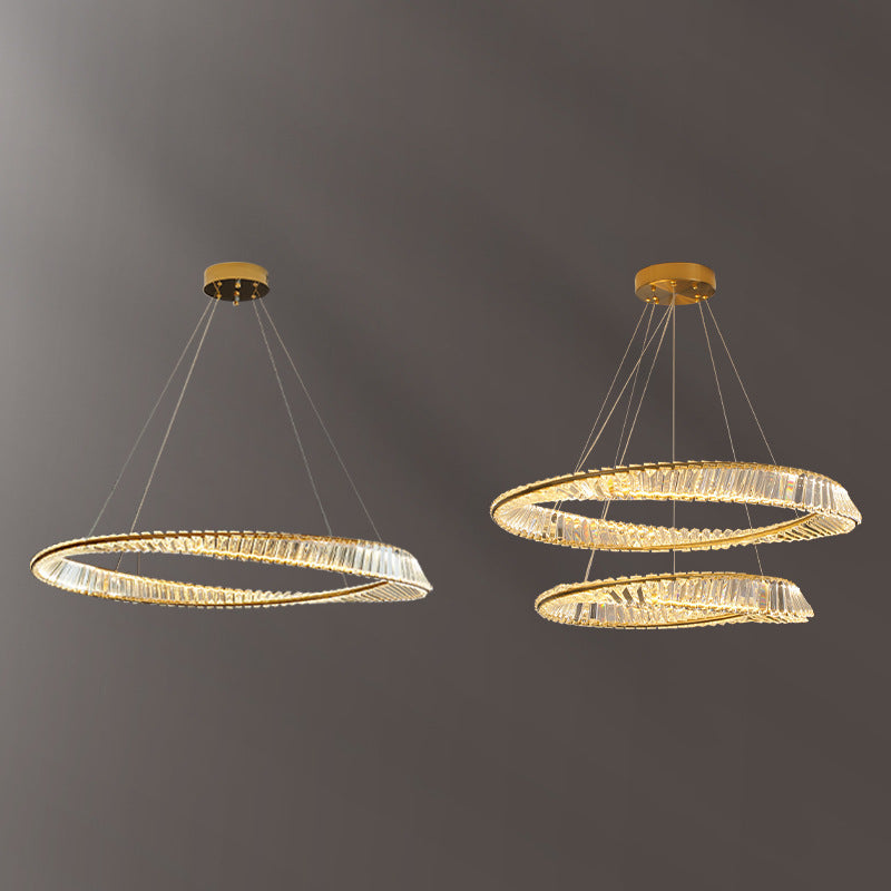 Multi-Tier Chandelier Light Fixture Modern Simplicity Crystal Pendant Lighting for Restaurant