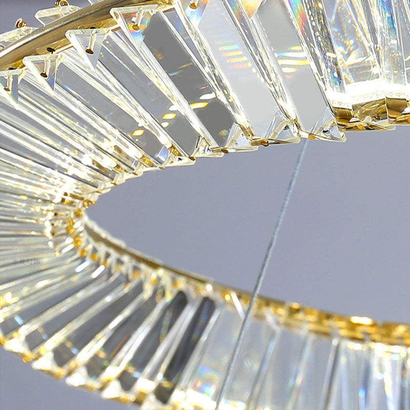 Multi-Tier Chandelier Light Fixture Modern Simplicity Crystal Pendant Lighting for Restaurant