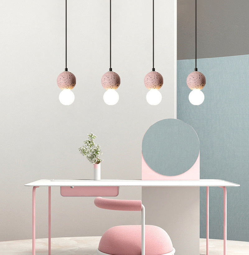 Salon rond suspendant la lumière du pendentif en pierre nordique de style nordique