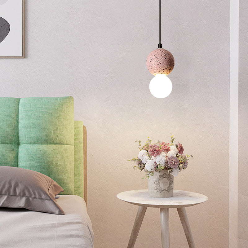 Salon rond suspendant la lumière du pendentif en pierre nordique de style nordique