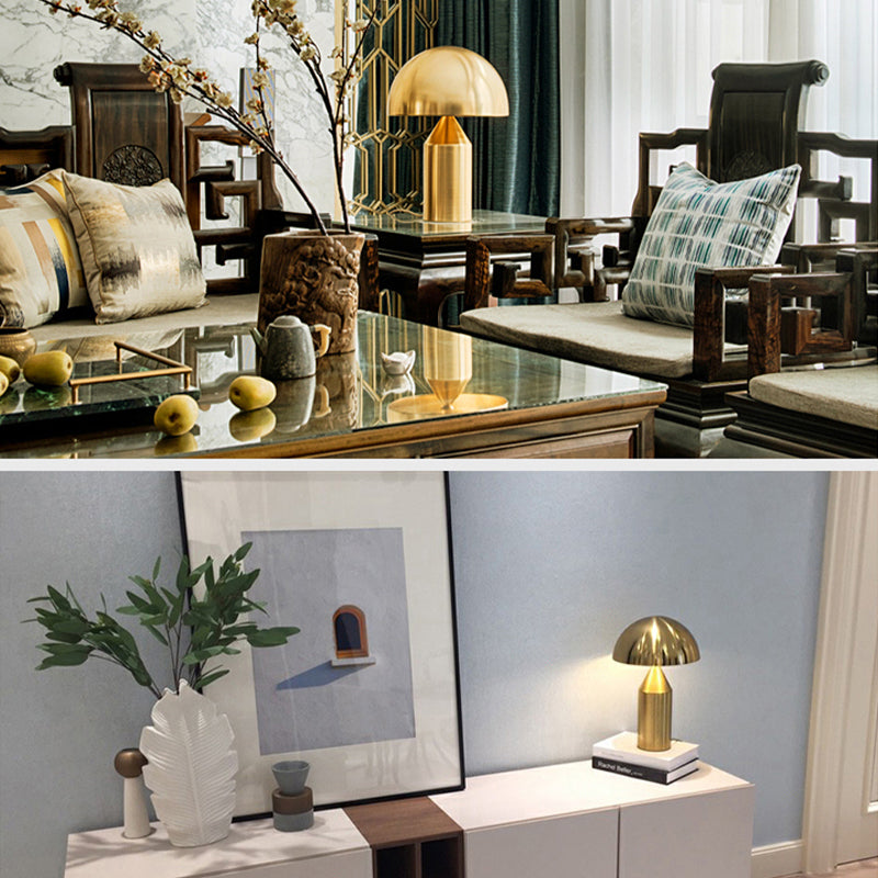 Metal Dome Shaped Nights and Lamp Contemporary Style Table Light for Bedroom