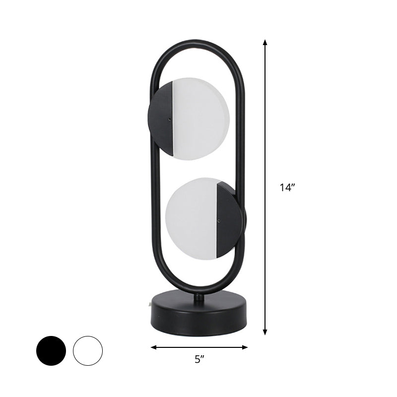 LED Circulair leesboek Licht Hedendaagse Acryl -nachttafellamp in wit/zwart, warm/wit licht