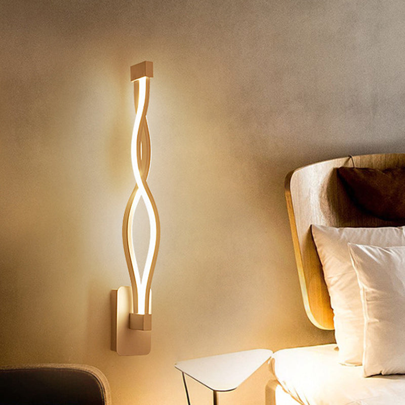 Hedendaagse LED -muurverlichting Zwart/Wit Burvy SCONCE LIMMUTE MET ACRYLISCHE TADE, Warm/Wit licht