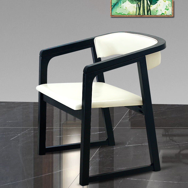 Modern Wood Indoor-Outdoor Chair with Arm Home Open Back Dining Side Chair