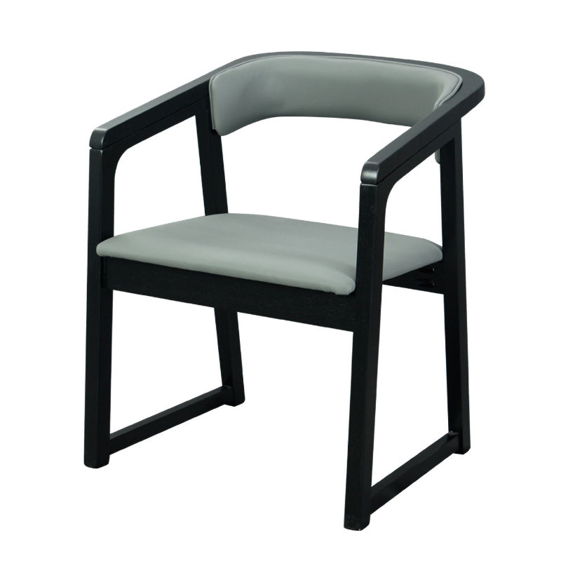 Modern Wood Indoor-Outdoor Chair with Arm Home Open Back Dining Side Chair