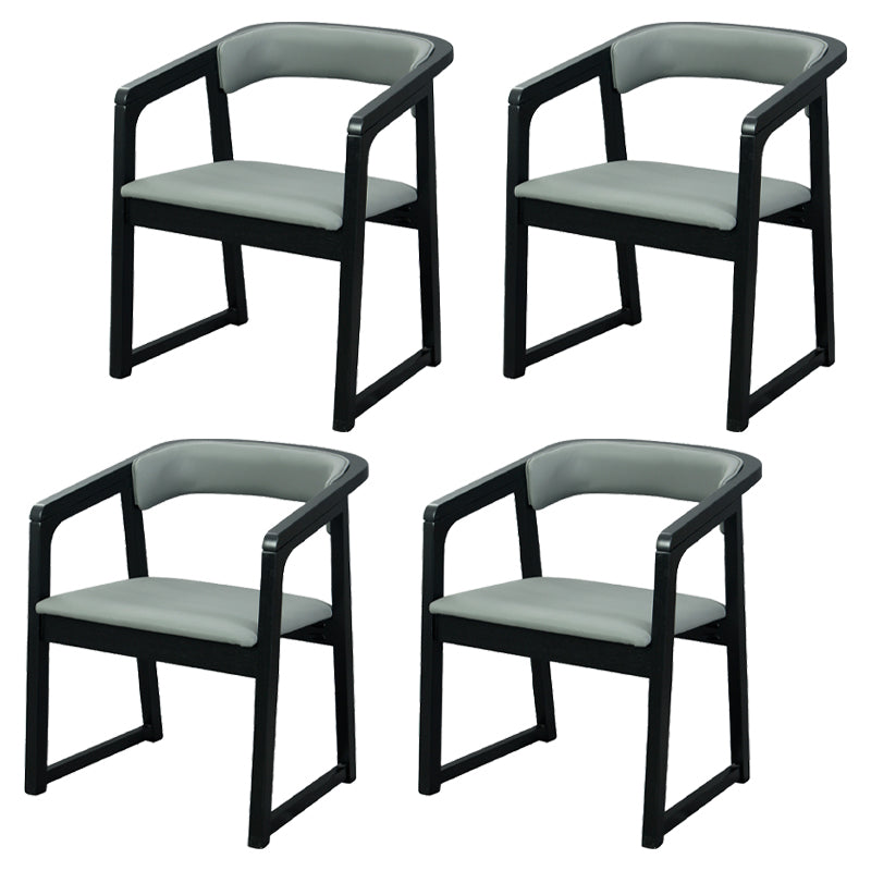 Modern Wood Indoor-Outdoor Chair with Arm Home Open Back Dining Side Chair