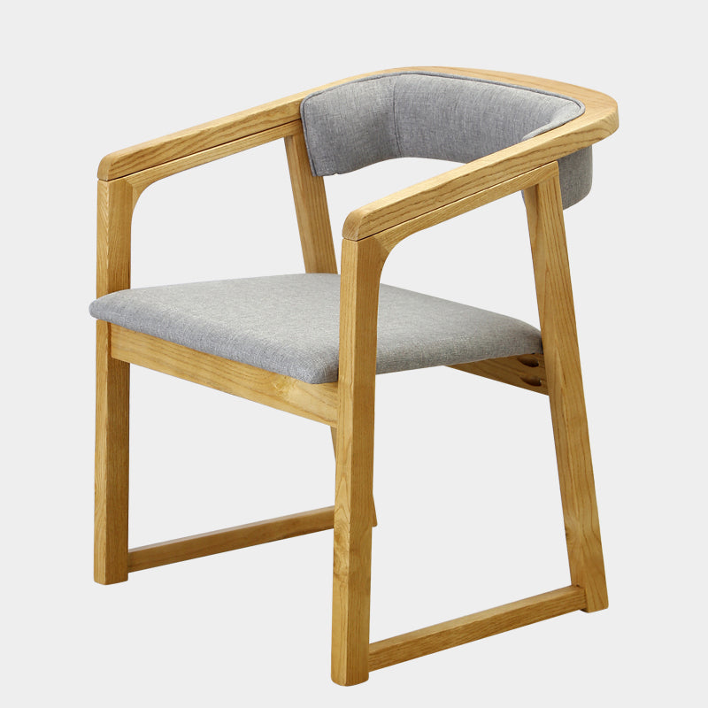 Modern Wood Indoor-Outdoor Chair with Arm Home Open Back Dining Side Chair