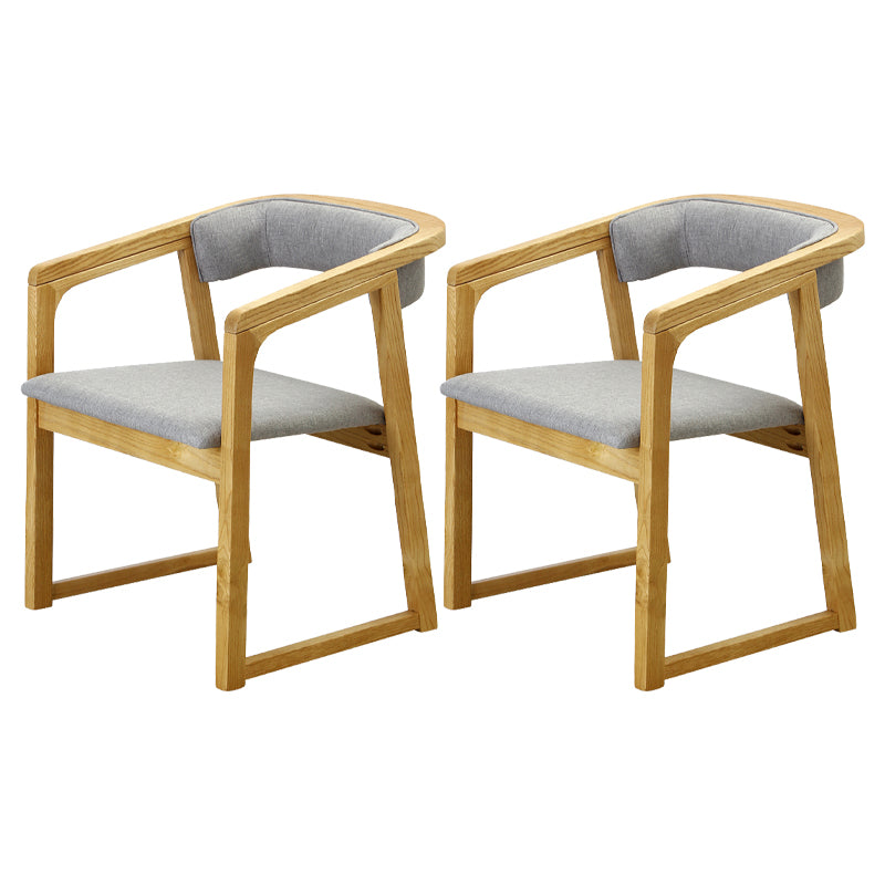 Modern Wood Indoor-Outdoor Chair with Arm Home Open Back Dining Side Chair