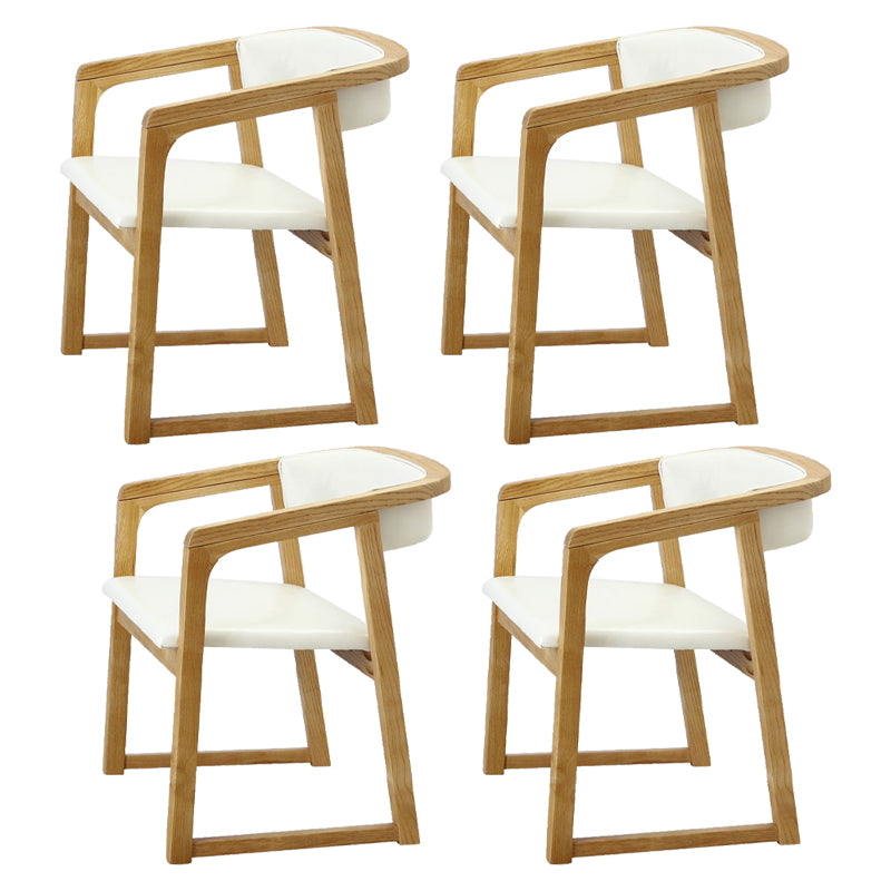 Modern Wood Indoor-Outdoor Chair with Arm Home Open Back Dining Side Chair