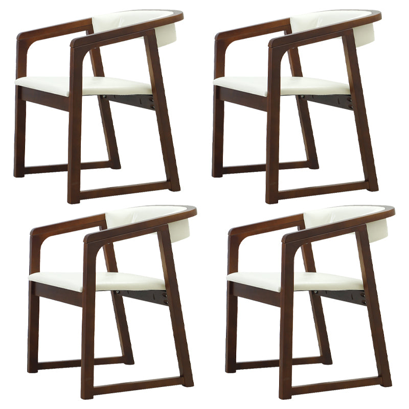 Modern Wood Indoor-Outdoor Chair with Arm Home Open Back Dining Side Chair