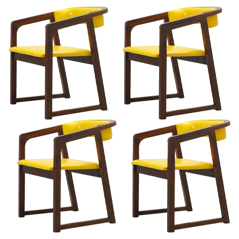 Modern Wood Indoor-Outdoor Chair with Arm Home Open Back Dining Side Chair
