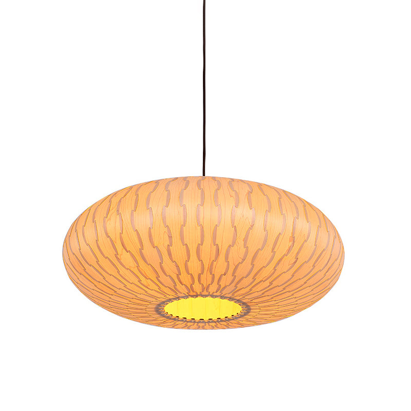 Lámpara de suspensión de techo de madera china en la lámpara de lámpara de 3 cabezas en beige