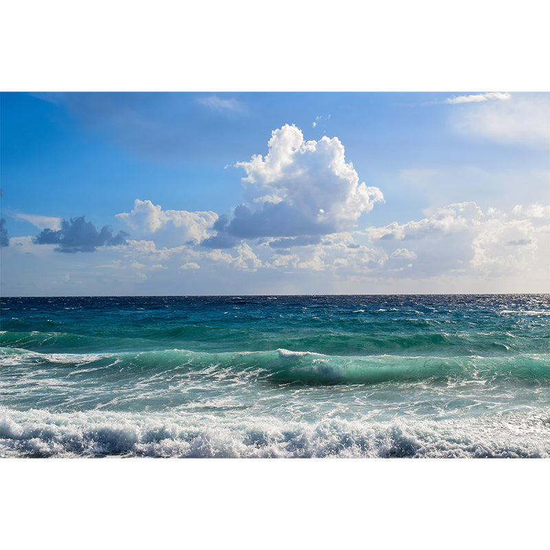 Customized Modern Seascape Wall Mural Mildew Resistant Wallpaper for Bathroom