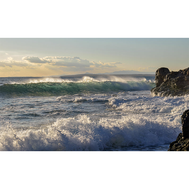 Customized Beautiful Seascape Mural Mildew Resistant Wallpaper for Dining Room