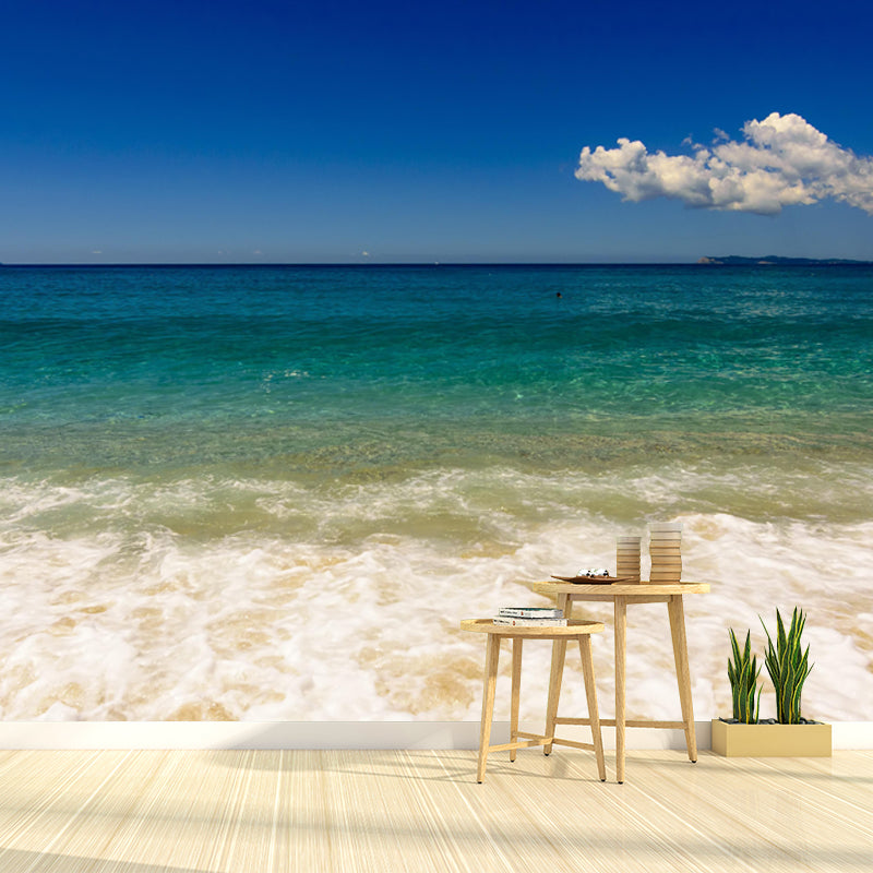 Customized Seascape Wall Mural Mildew Resistant Wallpaper for Dining Room