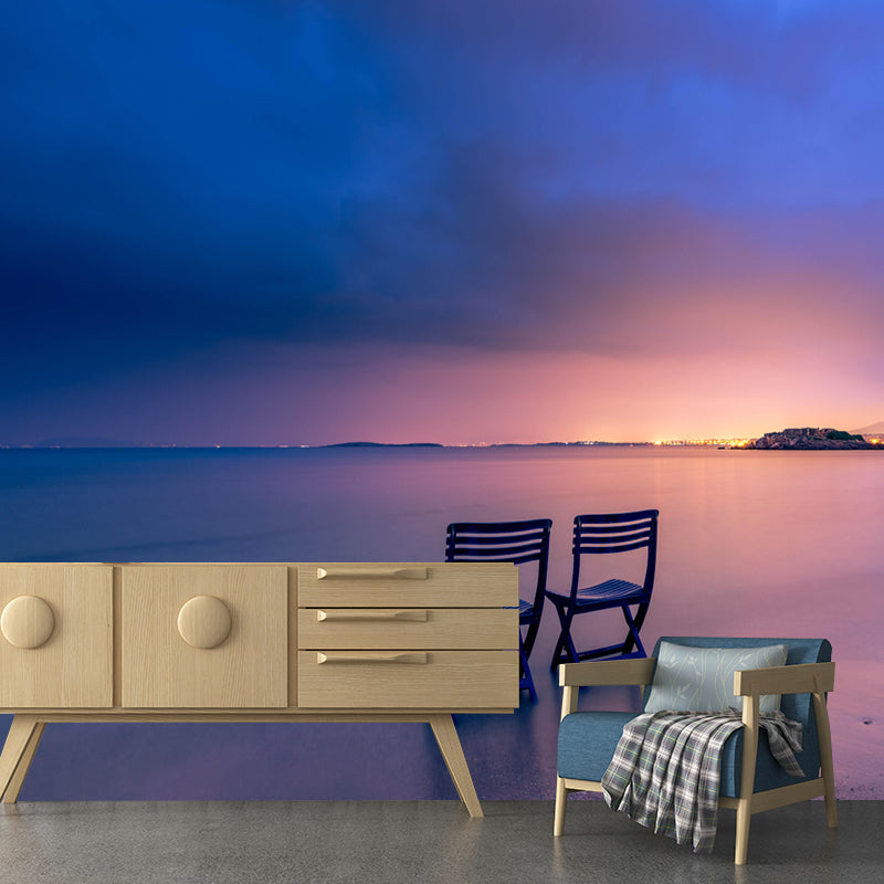 Customized Seascape Wall Mural Mildew Resistant Wallpaper for Dining Room