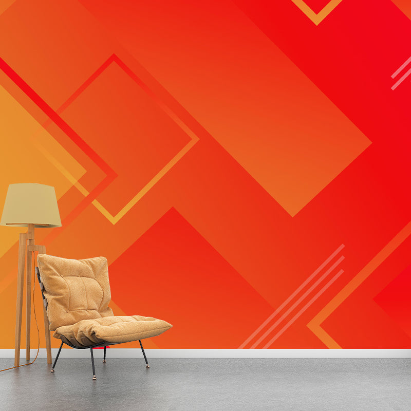 Customized Illustration Geometry Wall Mural Mildew Resistant Wallpaper for Dining Room