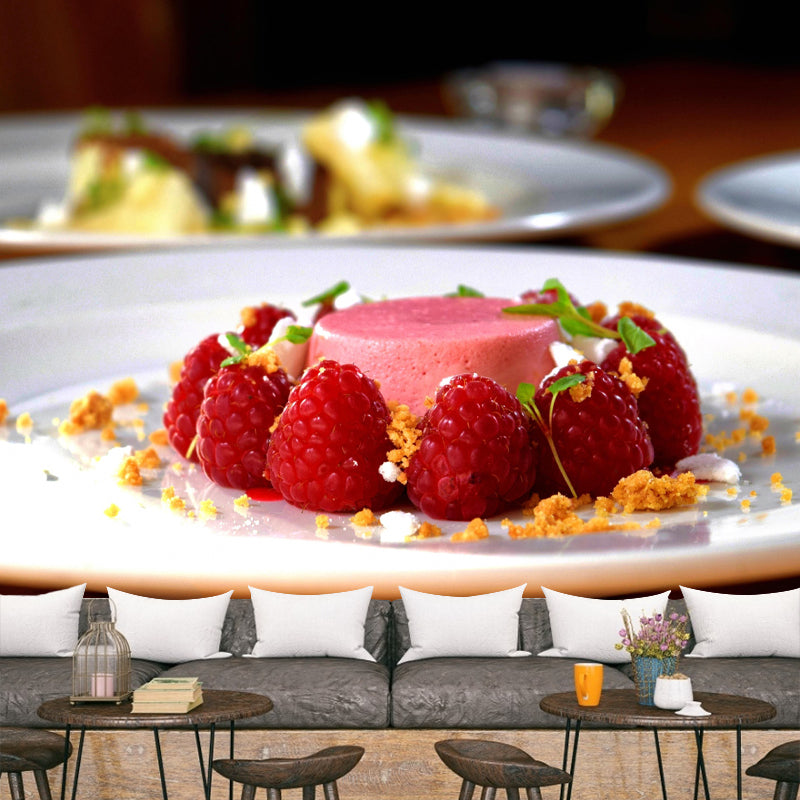 Customized Pudding Wall Mural Dessert Mildew Resistant Wallpaper Commerce Shop