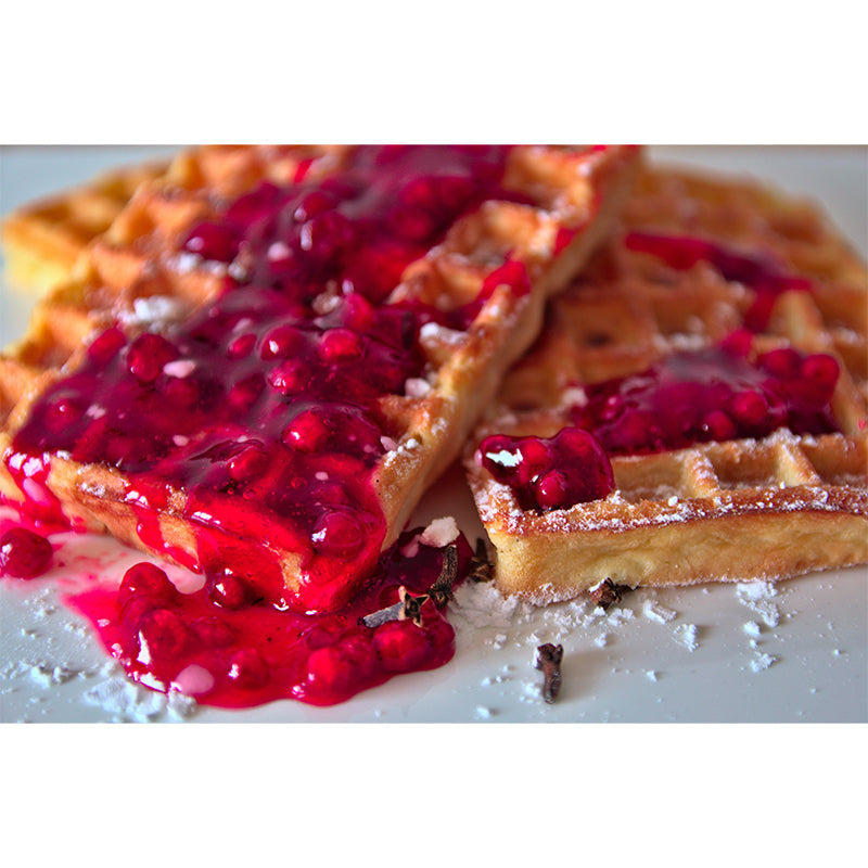 Customized Wall Mural Dessert with Waffle Pattern Mildew Resistant Wallpaper Commerce Shop