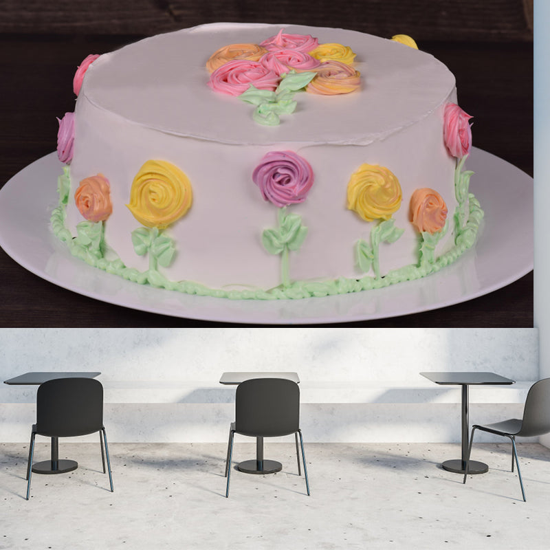 Customized Wall Mural Dessert with Wedding Cake Pattern Mildew Resistant Wallpaper Commerce Shop