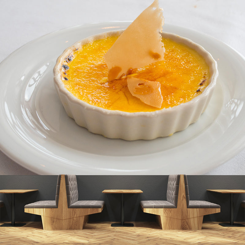 Customized Caramel Pudding Wall Mural Dessert Wallpaper Commerce Shop