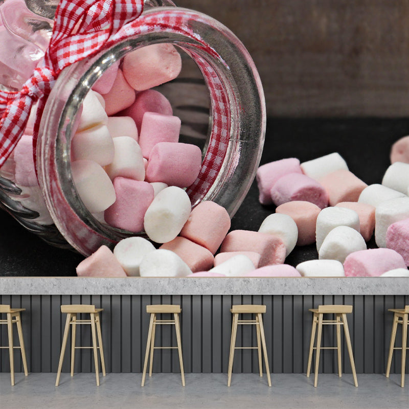 Modern Mural Dessert with Marshmallow Pattern Wall Decor Eco-friendly for Dessert Shop