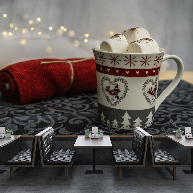 Customized Mural Dessert with Marshmallow Pattern Mildew Resistant Wallpaper Commerce Shop