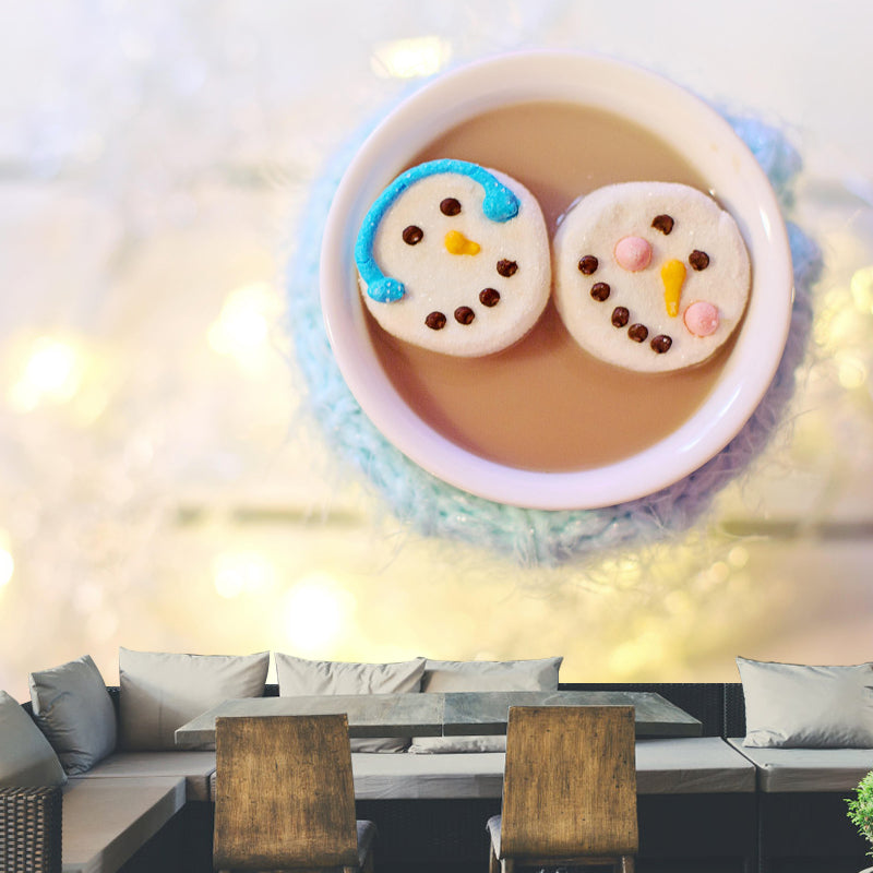 Modern Marshmallow Mural Wall Decor Environment Friendly for Dessert Shop