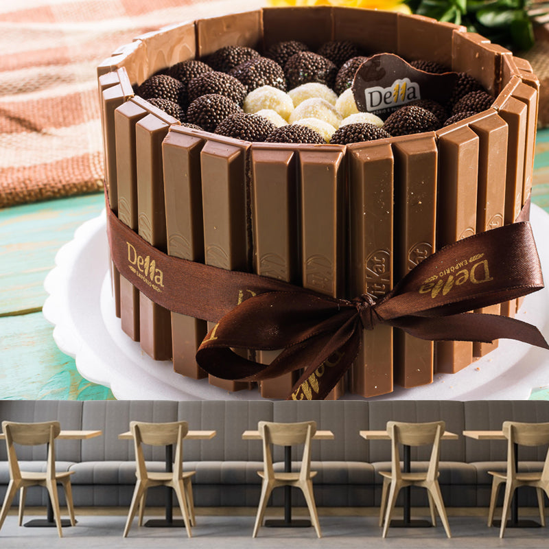 Modern Mural Dessert with Chocolate Pattern Environment Friendly for Dessert Shop