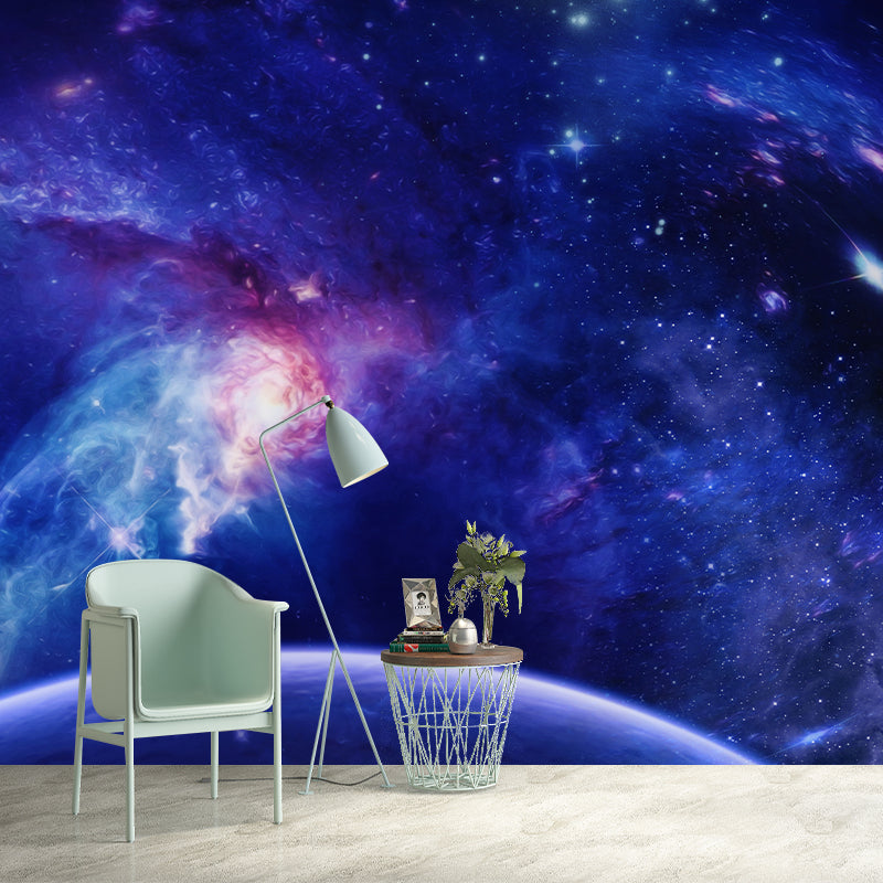 Starry Sky Mural Wallpaper for Dining Room Universe Wall Art, Moisture Resistant