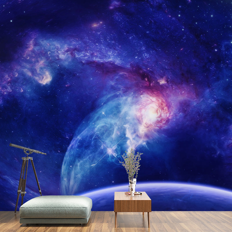 Starry Sky Mural Wallpaper for Dining Room Universe Wall Art, Moisture Resistant
