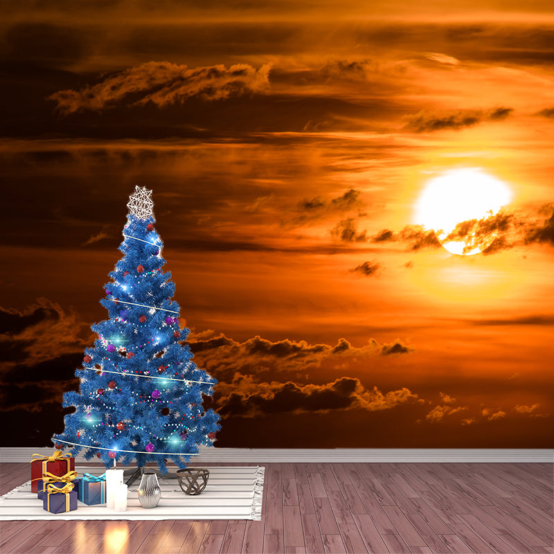 Evening Sky Mural Moisture-Resistant Wall Decoration for Living Room Bedroom