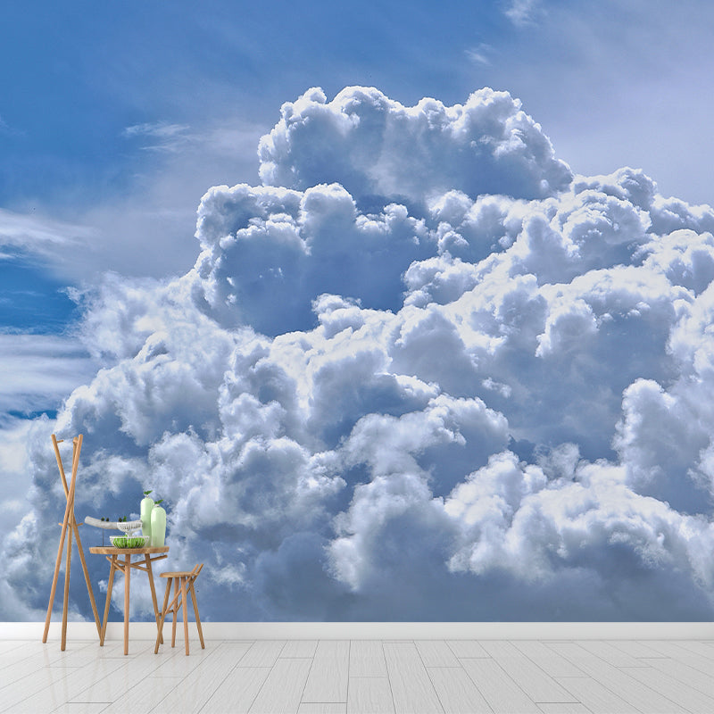 Sky Contemporary Wall Art Personalized Size Light Color Mural Wallpaper for Dining Room