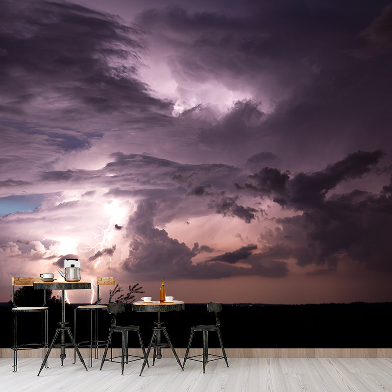 Sky Contemporary Wall Art Personalized Size Light Color Mural Wallpaper for Dining Room