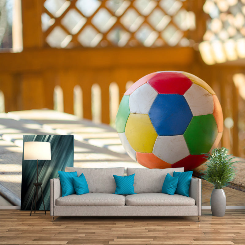 Football Hobby Moisture Resistant Wall Covering for Bedroom, Custom Size Available