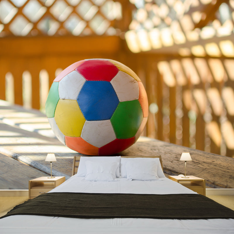 Football Hobby Moisture Resistant Wall Covering for Bedroom, Custom Size Available