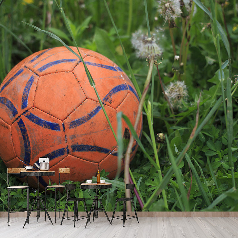 Football Hobby Moisture Resistant Wall Covering for Bedroom, Custom Size Available