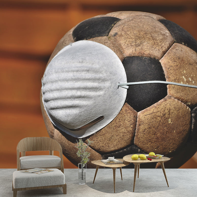 Football Wallpaper Murals Stain Resistant Wall Covering for Living Room